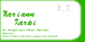 mariann karpi business card
